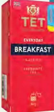 TET чай чёрный Everyday Breakfast / Earl Grey, 20×2 г / Green Tea зелёный, 20×1,75 г; количество ограничено, не опт