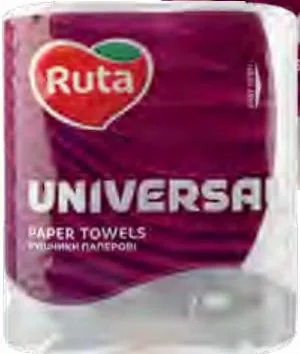 Ruta Universal полотенца бумажные белые 2слоя, 2рулона; количество ограничено, не опт