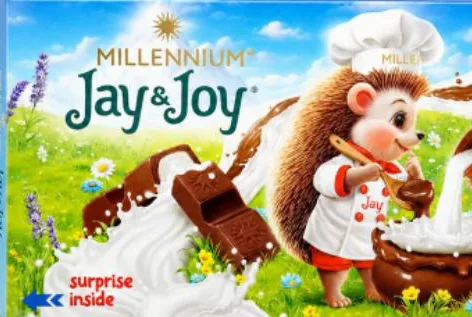 Ciocolată cu lapte Millennium Jay & Joy, 90 g, surpriză în interior