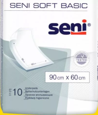Aleze pentru bebeluși SENI Soft Basic, 90×60 cm, 10 buc./pachet