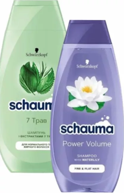 Șampon SCHAUMA 7 Plante / Power Volume cu nufăr, 400 ml, sortimente