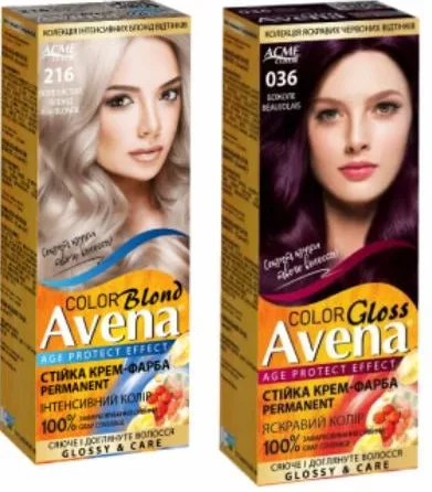 Vopsea de păr EKMI Avena Color Blond 216 / Color Gloss 036, 034, sortimente