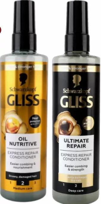 Balsam expres pentru păr GLISS KUR Oil Nutritive / Ultimate Repair, 200 ml, sortimente