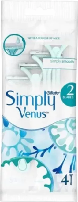 Aparate de ras pentru femei GILLETTE Simply Venus 2, 2 lame, 4 buc./pachet