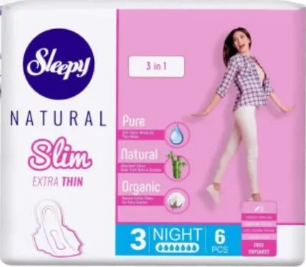 Absorbante SLEEPY Natural Soft / Natural Slim Night, 6 buc./pachet, sortimente