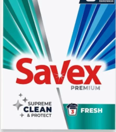 Detergent pudră pentru spălare manuală SAVEX Premium Supreme Clean & Protect Fresh, 300 g