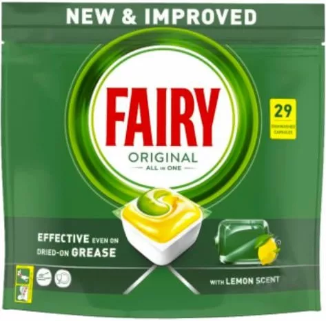 Capsule pentru mașina de spălat vase FAIRY Original All in One cu aromă de lămâie, 29 buc./pachet