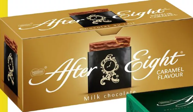 Ciocolată neagră NESTLE After Eight, mentă/caramel, 200 g; varianta caramel din foto este cu lapte; cu card METRO, doar în magazinele din Ucraina, în limita stocului