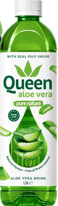 Băutură cu bucăți de aloe QUEEN Aloe Vera, 1,5 l: original/Zero; cu card METRO, doar în magazin, în limita stocului