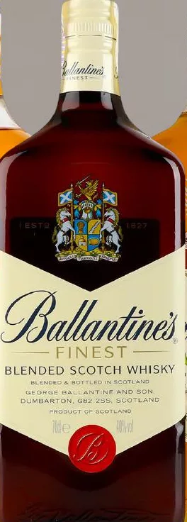 Whisky și lichioruri BALLANTINE’S, 0,7 l, sortiment: Finest, Sunshine, Brasil Lime; de la 599 UAH; anterior până la 979 UAH; cu card METRO, doar în magazin, în limita stocului