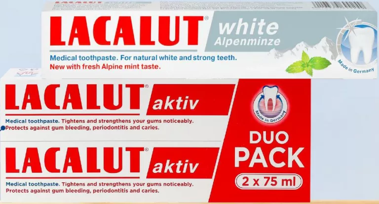 Пасты LACALUT White Альпийская мята 75 мл / Актив 2×75 мл; от 99 грн/шт. от 2 одинаковых; 1 шт. от 165 грн; карта METRO, только в магазинах, при наличии