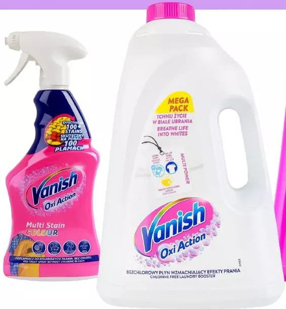 Soluții contra petelor VANISH, sortimente, 0,5/1/3 l, Polonia; de la 209 UAH, anterior până la 371 UAH; card METRO, numai în magazine, în limita stocului
