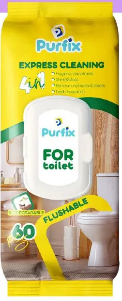 Șervețele umede pentru curățenie PURFIX, 60/156 buc., Ucraina; de la 73 UAH/pachet, anterior până la 122 UAH; card METRO, numai în magazine, în limita stocului