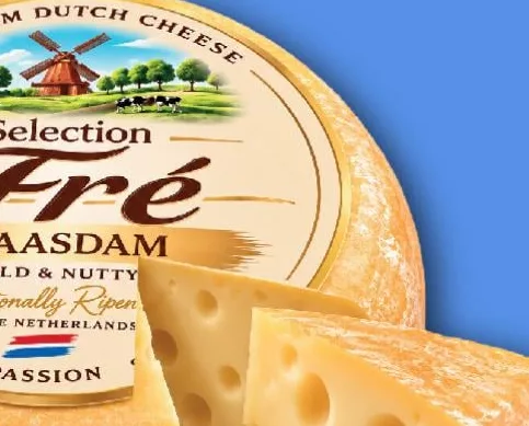Сыр Selection Fré Маасдам 45%, Нидерланды, 100 г; ограниченный запас, пока есть; не все магазины; 10% бонус VARUS PERFECT: банковская карта через Scan&Go (Apple/Google Pay), 03.10–30.11.26