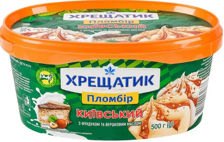 Мороженое пломбир «Киевский Торт» Хрещатик, 500 г; только 13.10.2026; количество ограничено; ограниченный запас, пока есть; не все магазины
