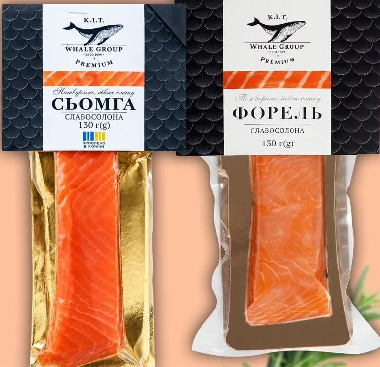 Сёмга/форель K.I.T., слабосолёная, филе-кусок, 130 г; отметка 15%; акц. запас ограничен; не все VARUS; до исчерпания запасов