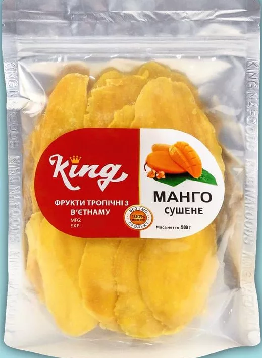 Манго сушёное King, Вьетнам, 500 г; акц. запас ограничен; не все VARUS; до исчерпания запасов