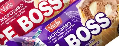 Мороженое Varto Ice Boss вишня / какао со сгущённым молоком, 90 г; запасы ограничены, не все магазины, до исчерпания