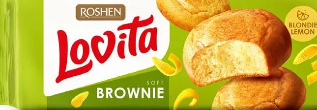 Печенье Roshen Lovita Brownie Dark Cocoa / Blondie Lemon, 152 г, ассортимент; запасы ограничены, не все магазины, до исчерпания