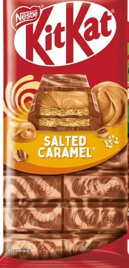Шоколад Nestlé KitKat молочный Salted Caramel / Hazelnut, 99 г, Болгария; запасы ограничены, не все магазины, до исчерпания