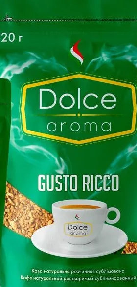 Кофе Dolce Aroma Gusto Ricco растворимый, 60 / 120 г, Бразилия; цена от; запасы ограничены, не все магазины, до исчерпания