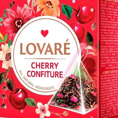 Чай Lovaré Cherry Confiture / Passion Fruit, 15×2 г, ассортимент; значок 15%; запасы ограничены, не все магазины, до исчерпания