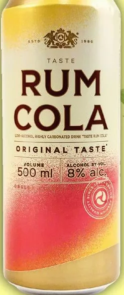 Напиток слабоалкогольный Оболонь Rum Cola 8%, 0.5л; избыток алкоголя вреден; запас ограничен, пока есть, не все магазины