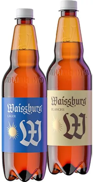 от Пиво Waissburg Lager/Blanche, 1л; избыток алкоголя вреден; запас ограничен, пока есть, не все магазины