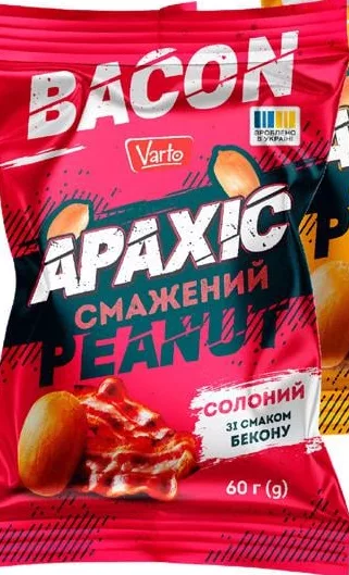 от Арахис Varto жареный соленый, ассортимент бекон/сыр, 60г; запас ограничен, пока есть, не все магазины