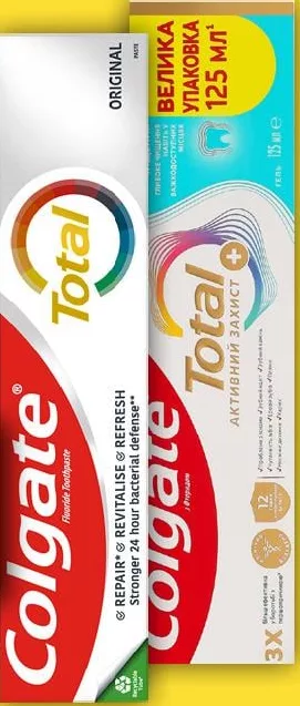 Зубная паста Colgate Total Чистая мята/Профессиональная чистка, 125мл; запас ограничен, пока есть, не все магазины
