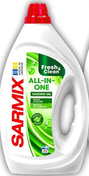 Гель для стирки Sarmix Fresh Clean All-in-One Color/Aroma, 900мл; значок 15%; запас ограничен, пока есть, не все магазины