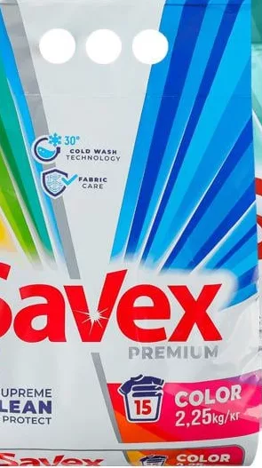 Стиральный порошок Savex Premium автомат Color/Fresh, 2.250кг; запас ограничен, пока есть, не все магазины