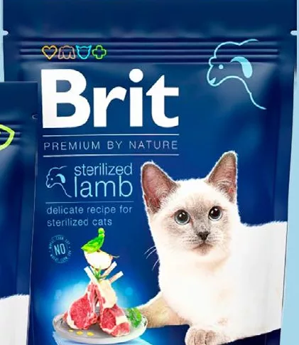 от Корм сухой для кошек Brit Premium by Nature Sterilized Salmon/Lamb, 1.5кг; запас ограничен, пока есть, не все магазины