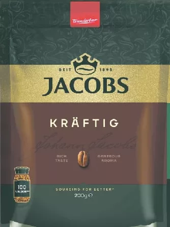JACOBS Cafea instant Kräftig, 200 g; Harkiv/regiune; stoc limitat, nu toate magazinele; prețul la raft la cumpărare