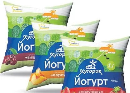 ХУТОРОК Йогурт с наполнителем, 400 г, в ассортименте; Харьков/обл.; запас огранич.; не все магаз.; цена полки в день покупки