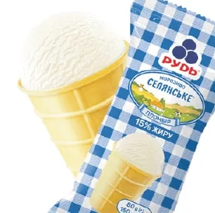 РУДЬ Înghețată Plombir Selianske, 80 g; Harkiv/reg.; stoc limitat; magazine selecte; prețul de raft din ziua cumpărării