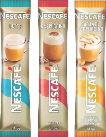 NESCAFE Cafea Cappuccino/Latte/Caramel cappucino, 13,5/14 g; Harkiv/regiune; stoc limitat, nu în toate magazinele; prevalează prețul la raft în ziua cumpărării