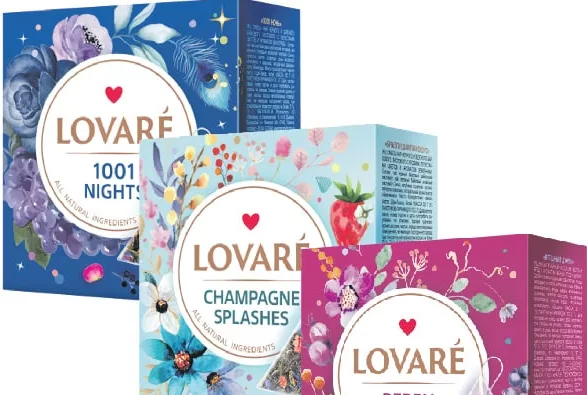 LOVARE Чай «1001 Ночь»/«Ягодный джем»/«Брызги шампанского», 15 пак.; Харьков/обл.; запас ограничен, не все магазины; действует цена на полке в день покупки