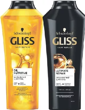 GLISS Шампунь Oil Nutritive / Ultimate Repair, 400 мл; Харків/обл.; 01–14.10.2026; запас обмежений; не всі магазини; ціна на полиці в день купівлі