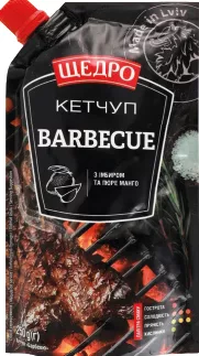 ЩЕДРО Кетчуп «Барбекю», 250 г. Лише з карткою Посад; Харків/обл.; не всі магазини, запас обмежений; ціна на полиці в день купівлі визначальна.