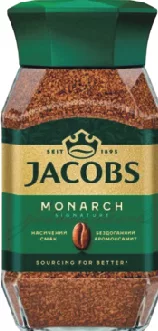 JACOBS Кава розчинна «Монарх», 95 г. Лише з карткою Посад; Харків/обл.; не всі магазини, запас обмежений; ціна на полиці в день купівлі визначальна.