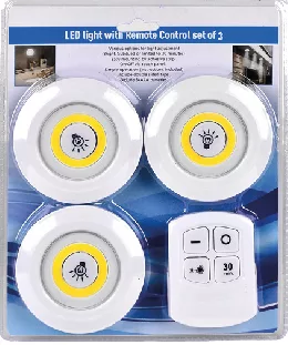 FORWARD Набір настінних LED-світильників з пультом, 3 шт., 24×20 см, без батарейок AAA. Лише з карткою Посад; Харків/обл.; не всі магазини, запас обмежений; ціна на полиці в день купівлі визначальна.