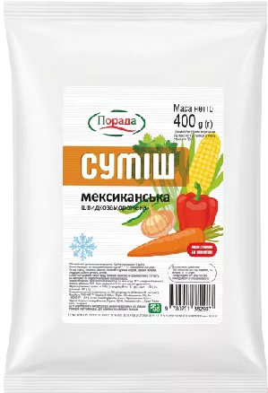 ПОРАДА Суміш заморожена «Мексиканська», 400 г; Харків/обл.; обмежено, не всі магазини; ціна на ціннику при купівлі