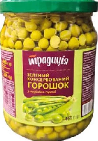 Традиція Горошек зеленый консервированный, 460 г | 01–14.10.2026; до исчерпания; не все магазины; цены меняются; без баллов Родина.
