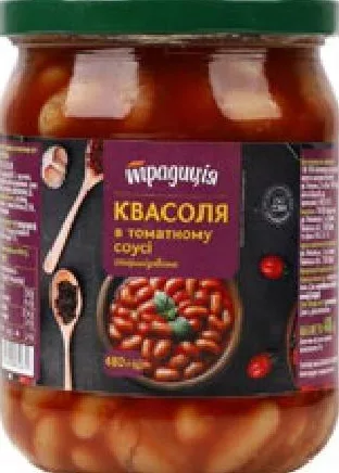 Традиція Фасоль в томатном соусе, 480 г | 01–14.10.2026; до исчерпания; не все магазины; цены меняются; без баллов Родина.