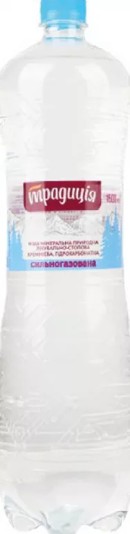 Традиція Минеральная вода сильногазированная / слабогазированная / негазированная, 1,5 л | 01–14.10.2026; до исчерпания; не все магазины; цены меняются; без баллов Родина.