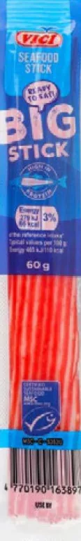 Vici Produs din surimi Seafood Big Stick, 60 g | 01–14.10.2026; în limita stocului; nu toate magazinele; prețuri variabile; fără puncte Rodyna.
