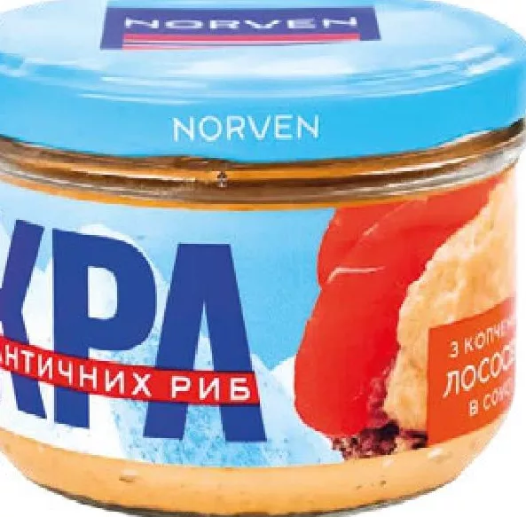 Norven Icre de pește atlantic cu somon afumat în sos alb, 160 g | 01–14.10.2026; în limita stocului; nu toate magazinele; prețuri variabile; fără puncte Rodyna.