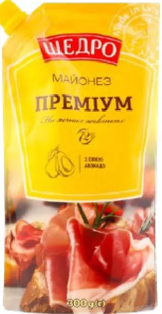 Щедро Maioneză Premium 72%, 300 g; 01–14.10.2026; în limita stocului; nu în toate magazinele; prețuri variabile; fără puncte Rodyna