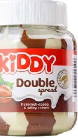 Kiddy Cremă bicoloră cu ciocolată și alune, 350 g; 01–14.10.2026; în limita stocului; nu în toate magazinele; prețuri variabile; fără puncte Rodyna